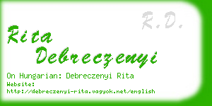 rita debreczenyi business card